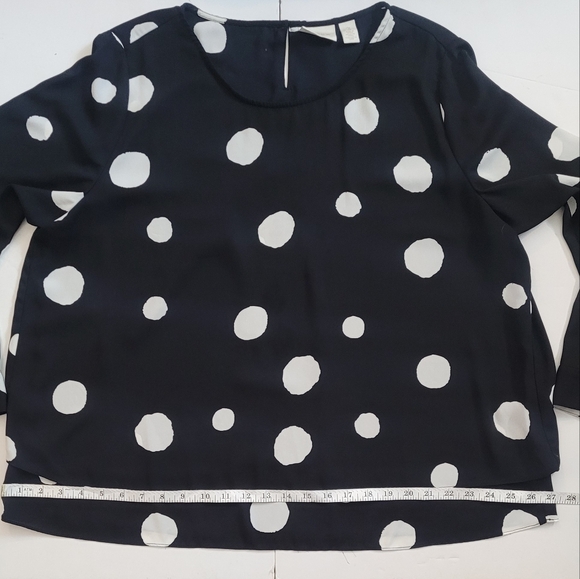 NWOT Chico's Sheer Black with white polka dots - Picture 8 of 16